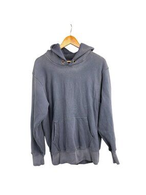 Les Tien Structured Heavyweight Hoodie Men's S Cotton Fleece Faded Navy USA Made